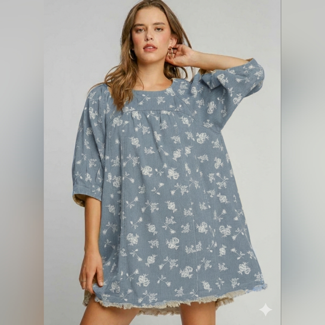 Umgee Wildflower Denim Dress